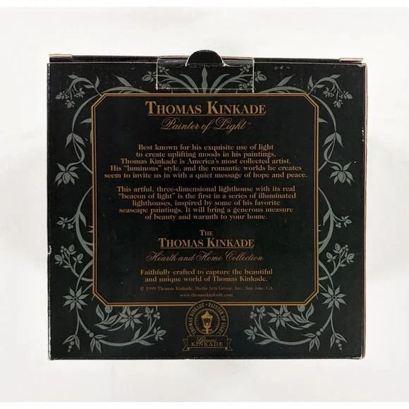 1999 Thomas Kinkade Seaside Memories Lighted Lighthouse The Light Of Peace COA - Picture 12 of 12